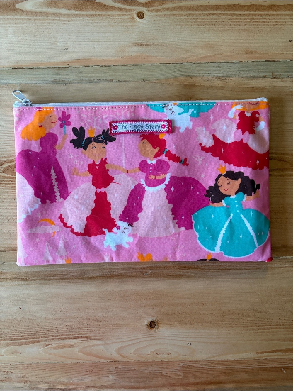 The Piggy Story Pink Princess Pencil Case with Matching Fabric Mat -Kids Toy